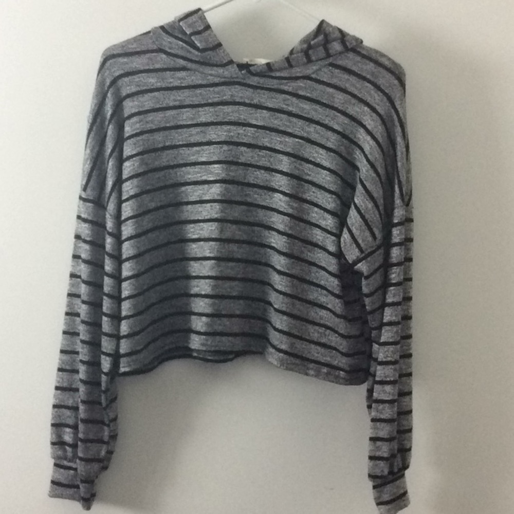 NEW Olivia Rae women’s hoodie top stripes large